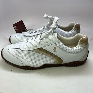 Men’s Original Penguin by Munsingwear Lace Up Shoes Size 11.5 White/Tan NIB